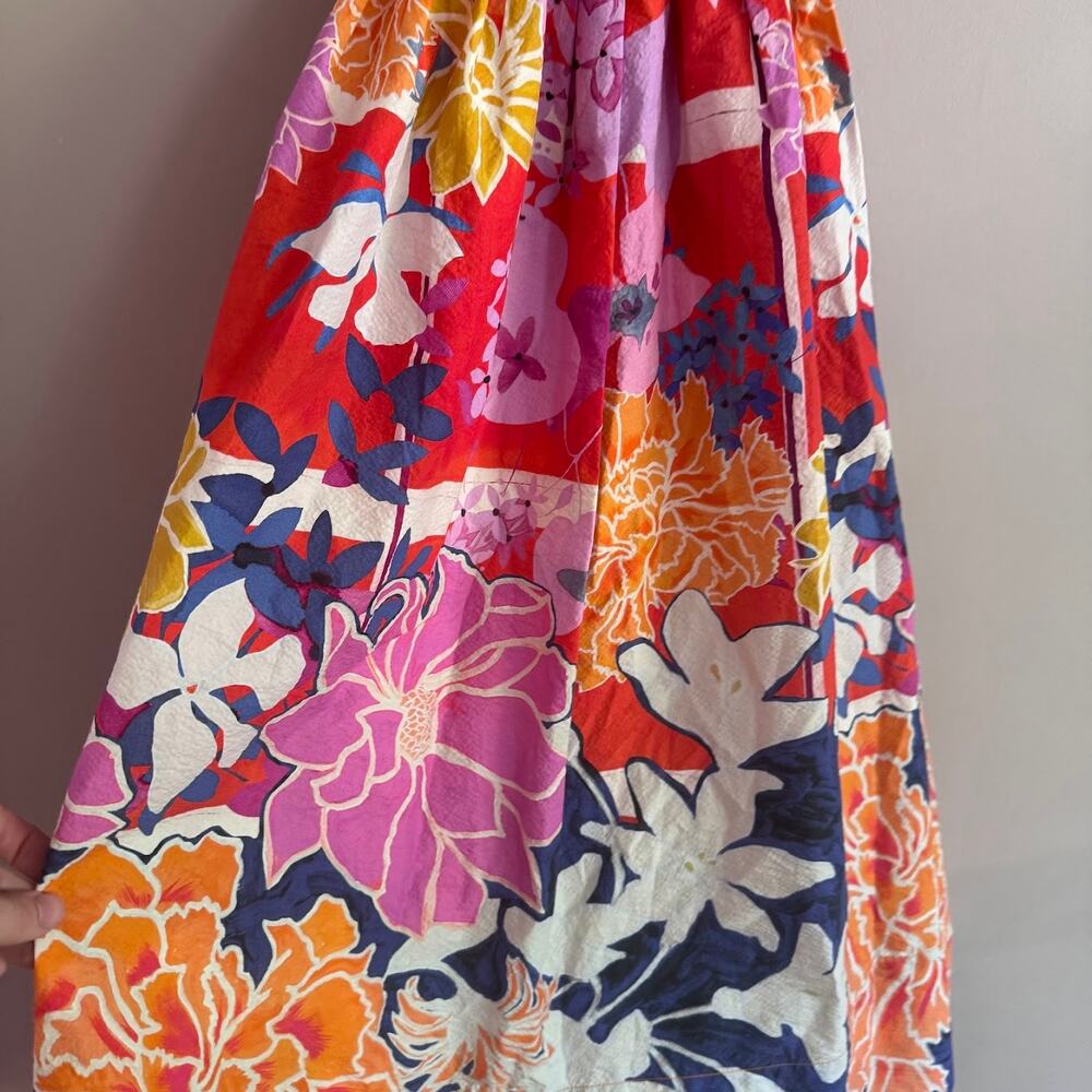 Anthropologie Maeve Floral Tie Bow Back Cutout Midi Dress Size 2 Small - Picture 5 of 7